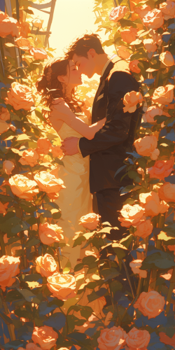 Beautiful roses in golden hour