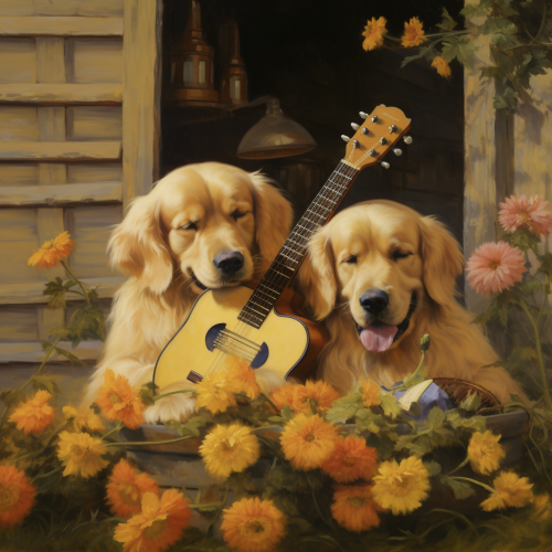 Serene English Creme Golden Retrievers in nature