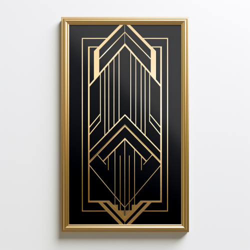 Elegant  Golden  Art Deco Border