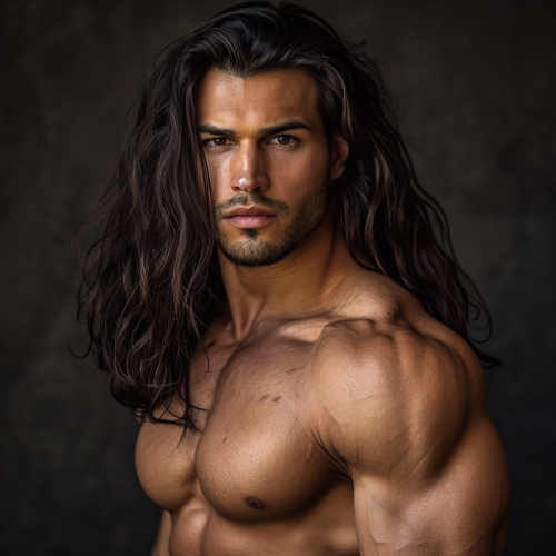 Attractive man with squared jaw