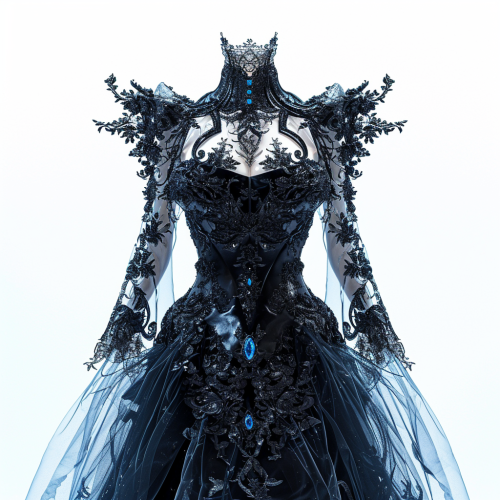 Gothic lace tulle leather with gems