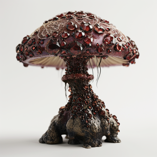 Elegant Gothic Mushroom Lace Tulle Leather Image