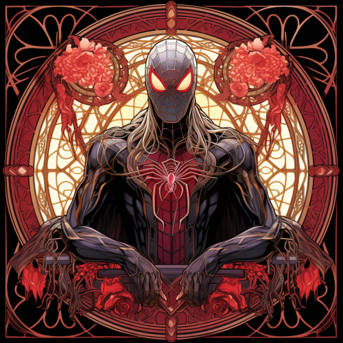 Gothic Spiderman in Art Nouveau Style