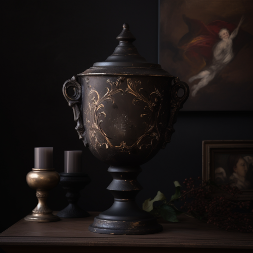 Gothic Urn French Painted DND Item Gothic Urn French Painted DND Item