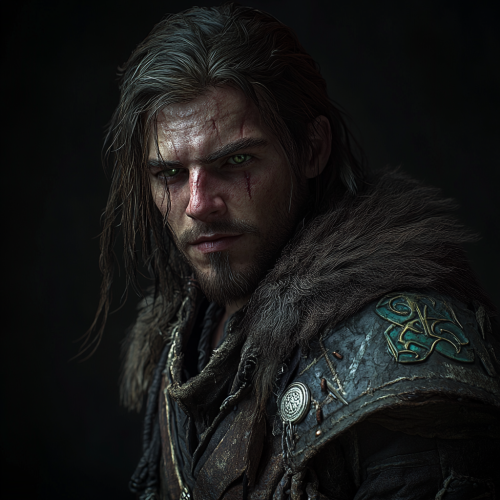 Gothic warrior forest ranger portrait Gothic warrior forest ranger portrait