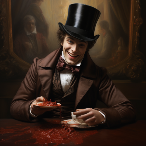 Elegant gourmond savoring decadent melted chocolate delight