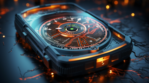 Illustration of GPS technology in 3D rendering