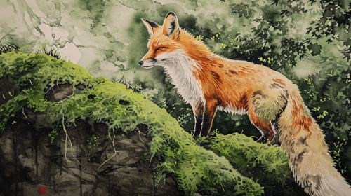 Beautiful Fox with Intricate Fur Detail