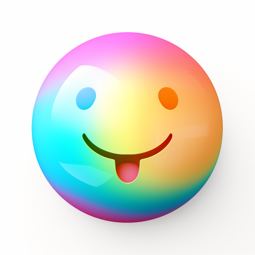 Smiley face on colorful gradient sphere