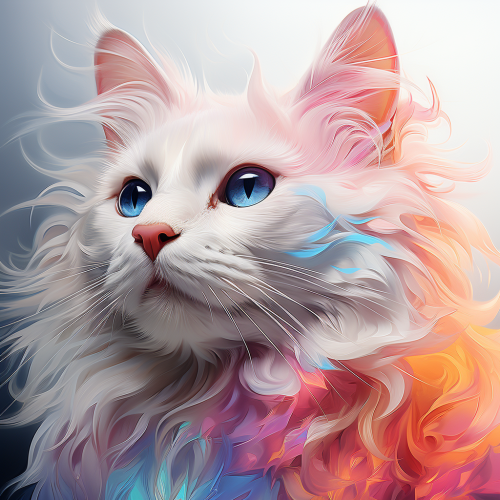 Beautiful Gradient White Cat