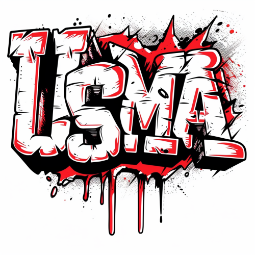 USMA graffiti red black sticker cartoon