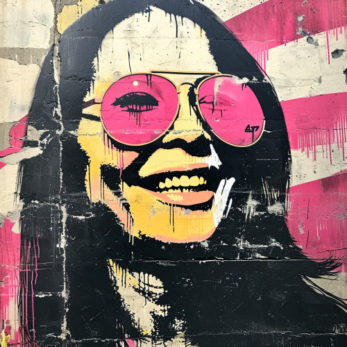 Beautiful woman with graffiti artwork