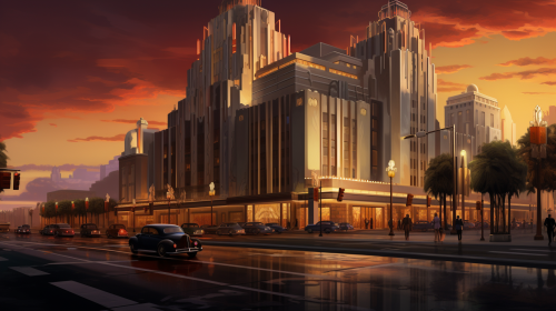 Art Deco painting of a grand ducal masterpiece