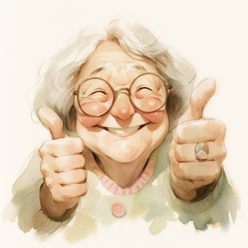 Smiling grandmother giving thumbs up Smiling grandmother giving thumbs up
