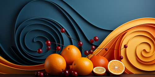 Graphic Fruit and Chocolate Wallpaper Design