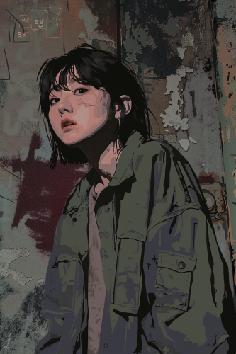 Korean Military Male and Girl Art