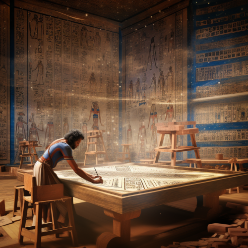 Ancient Greco-Egyptian Astrologer drawing geometric charts