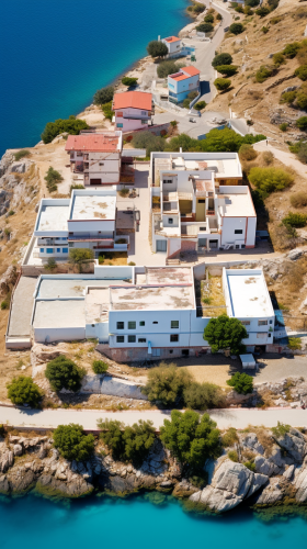 A breathtaking view of a school in Greece