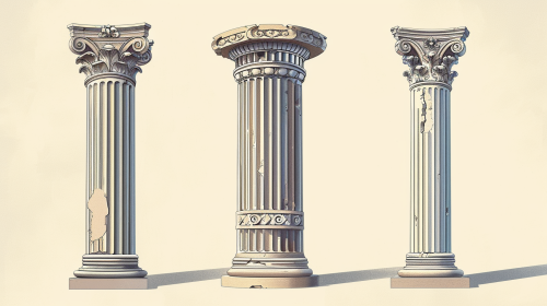 Greek Columns Types Illustration Greek Columns Types Illustration