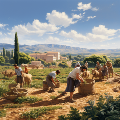 Greek farmers enjoying a sunny day
