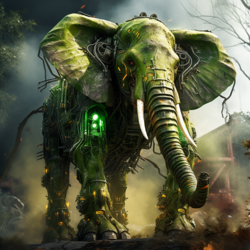 Elephant Transformer Shooting Green Acidic Stuff