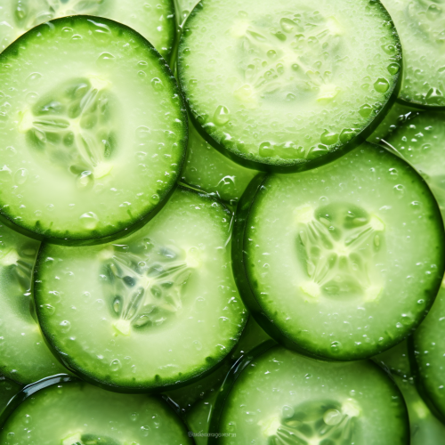 Closeup of Green Cucumber Pattern Texture