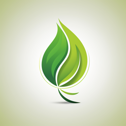 Green electric leaf logo vector