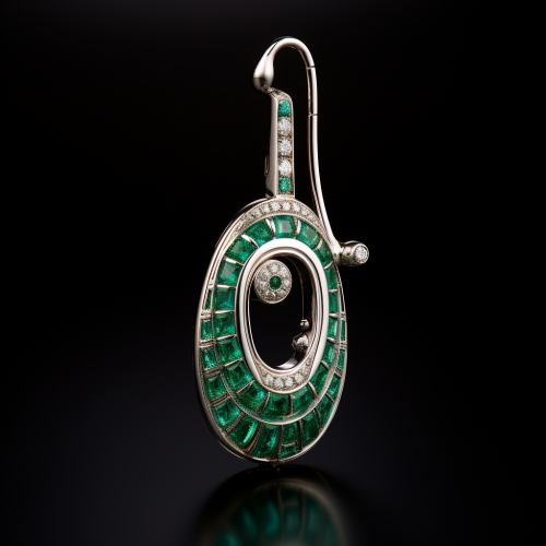 Beautiful green emerald pendant with telephone handset shape