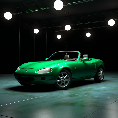 1999 Mazda Miata on green screen