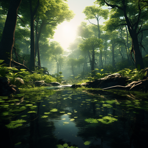 Image of vibrant green forest