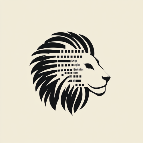 Stylized lion head with code mane