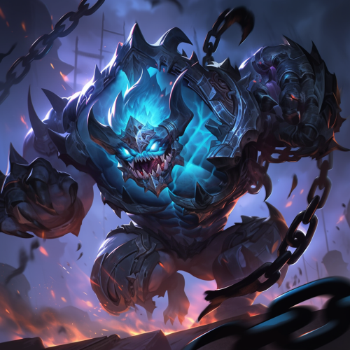 Cryptid champion in grimdark aetherpunk style