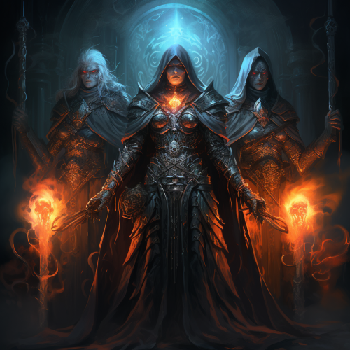 Dark fantasy mystic squad in action