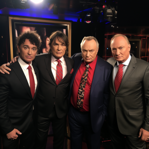 Eddie Bravo, Tucker Carlson, Bill O'Reilly, and Roseanne Barr in group photo