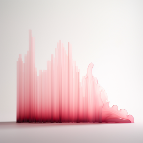 Colorful growth graph chart on white background