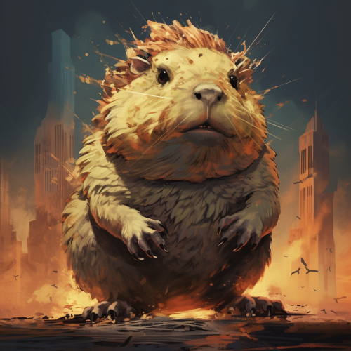 Adorable Guinea Pig Godzilla Combination