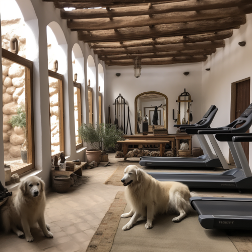 High-performance gym in rural Morocco with Moroccan dogs High-performance gym in rural Morocco with Moroccan dogs