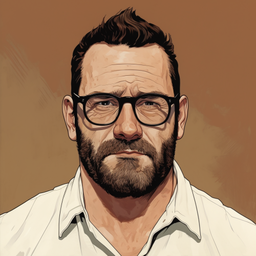 Illustration of a Haggard Deadbeat Father