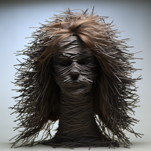 Person cutting hair with scissors