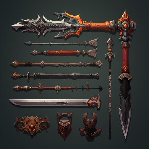 Isometric view of a halbert weapon