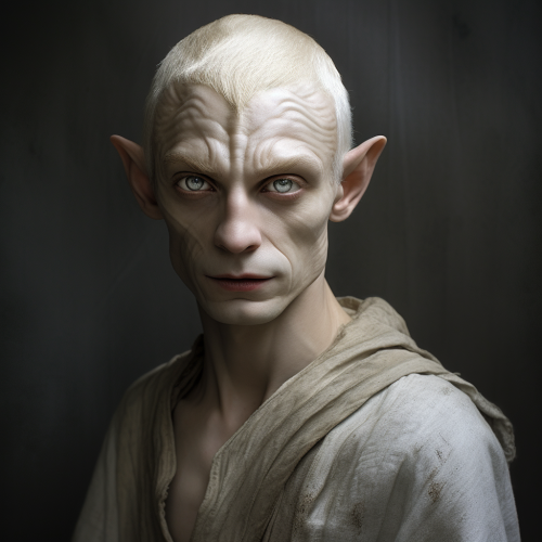 Image of a Lithe Half-Elf Male with Distinctive Nose