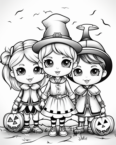 Cute Halloween Carnival Coloring Image