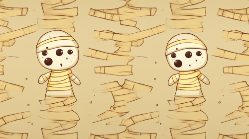 Colorful and Cute Halloween Mummy Pattern