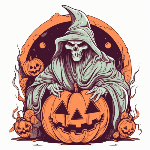 Scary Halloween Sorceres Art