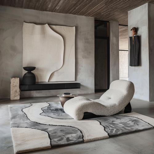 Hand Knotted Rug in Midnight Grey