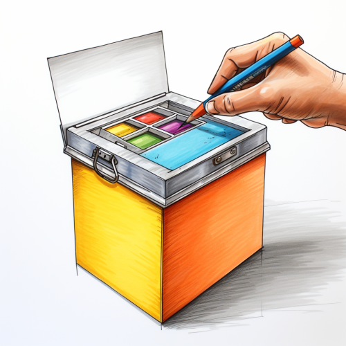 Hand Putting Ballot in Box Cartoon