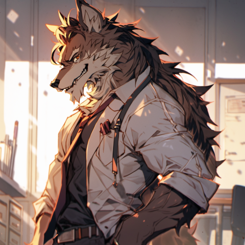Handsome Werewolf Smiling Lab Coat Handsome Werewolf Smiling Lab Coat