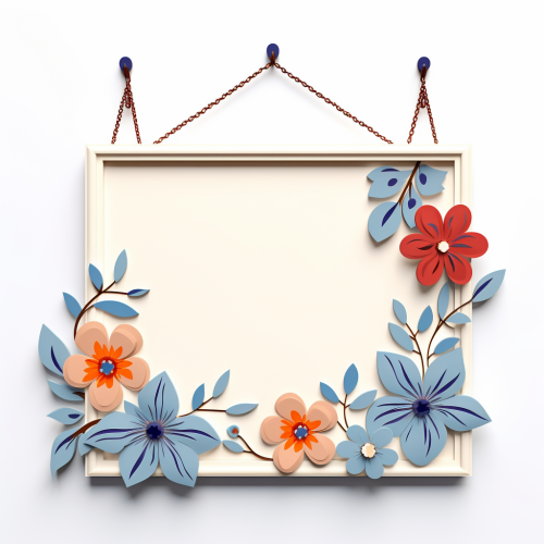 3D hanging sign with flower border