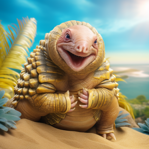 Joyful Armadillo in Paradise