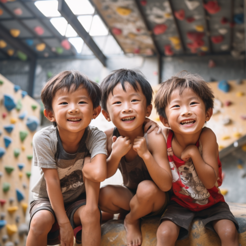 Happy Asia Kids Bouldering Gym Fun